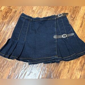 Denim Pleated Skirt
